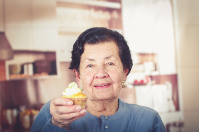 lady offering food